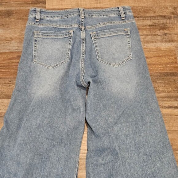 Litz by Uniq Distressed NWT Women Size 30 Wide Leg Retro Flared Festival Jeans - Picture 9 of 9